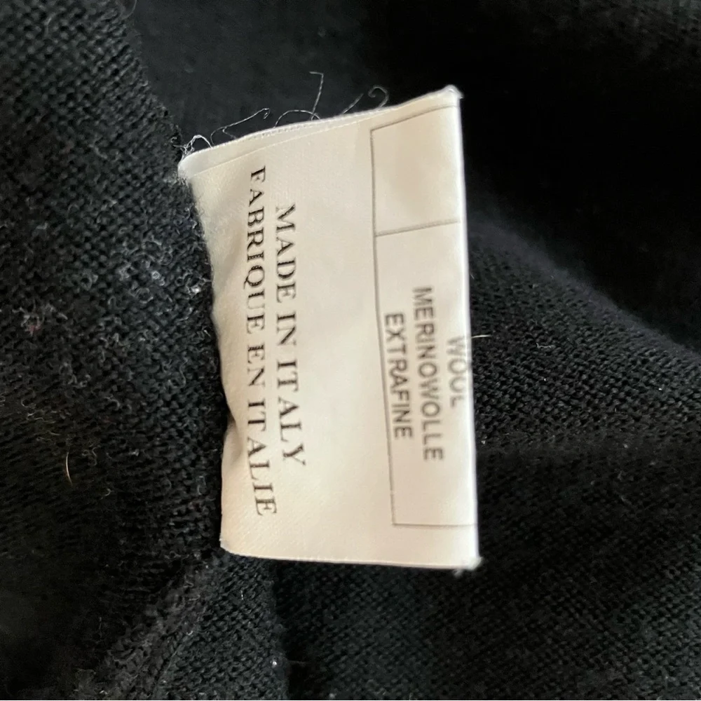 Canali Mens Mock Neck Sweater Black Made in Italy Size 50/M Merino Wool